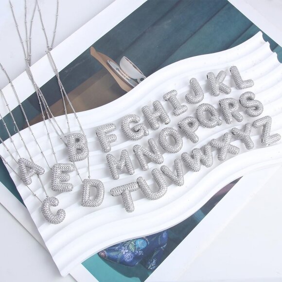 Dainty 18k Gold Plated Cubic Zirconia Alphabet Necklace for Personalized Charm - Picture 5 of 7